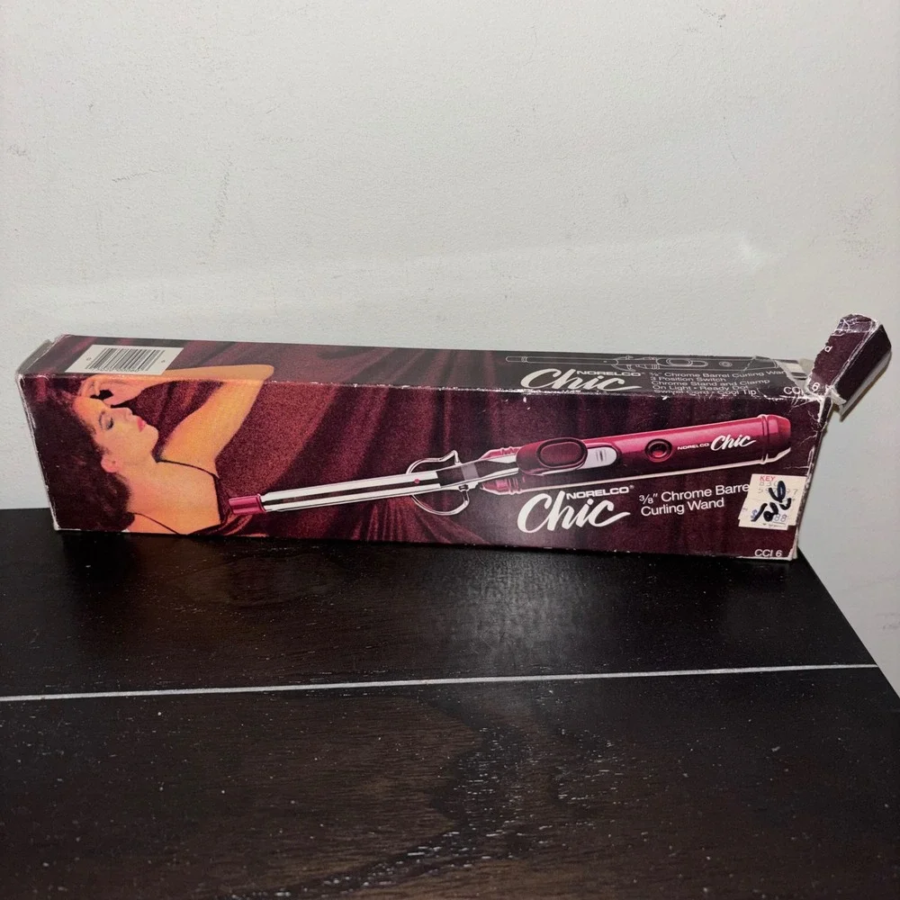 Vintage | Norelco Chic‎ | Original Box | 3/8 Chrome Barrel | WORKS | Curling